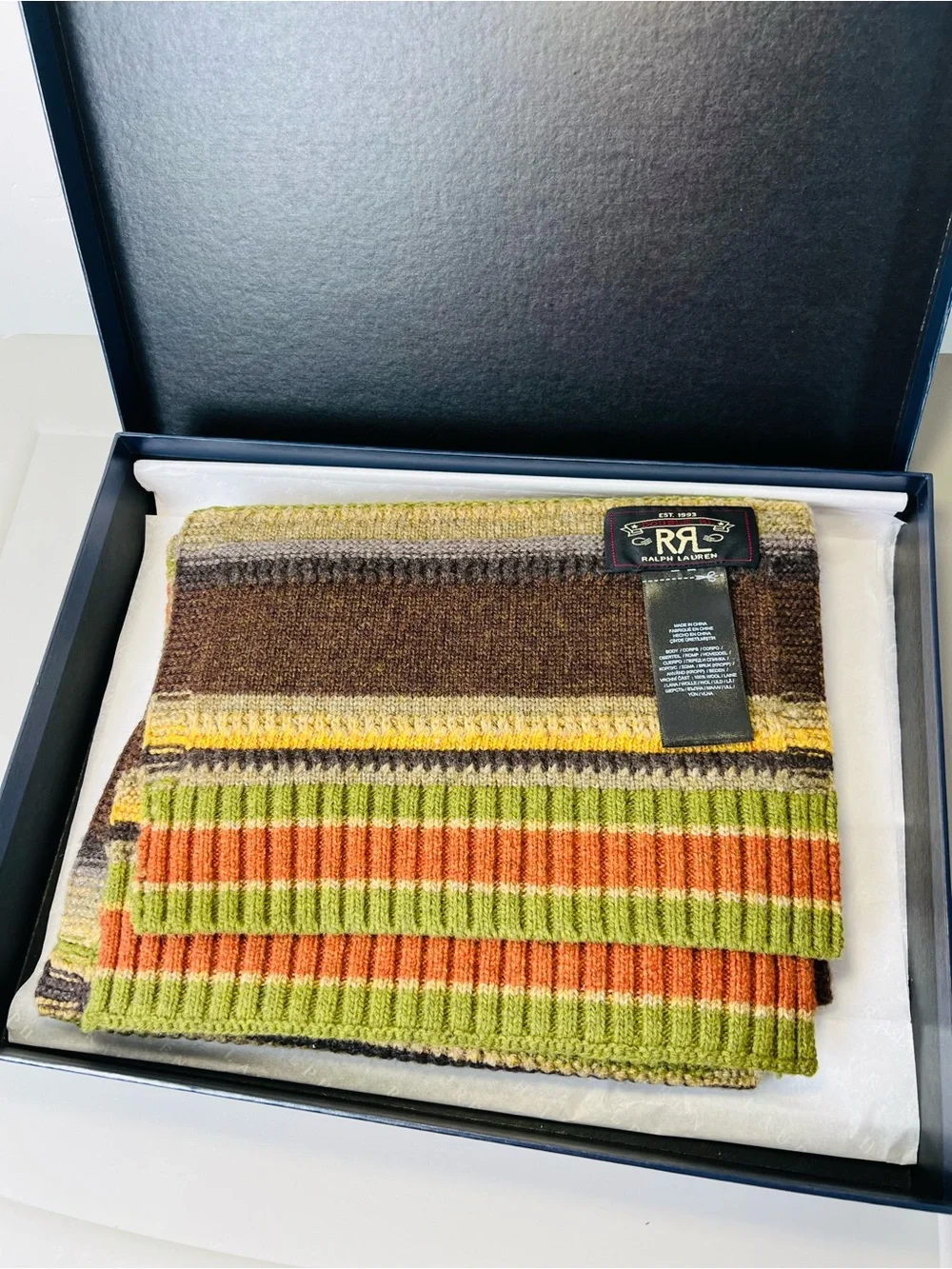 RRL Ralph Lauren Striped Wool Scarf